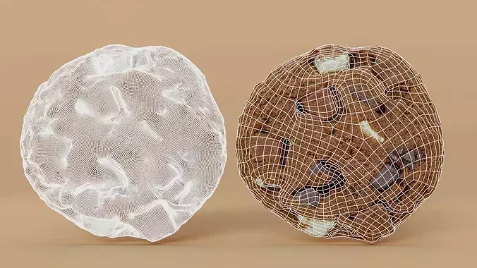 Chocolate Chunk Cookies Photogrammetry 3D Scan Low-poly 3D model 3
