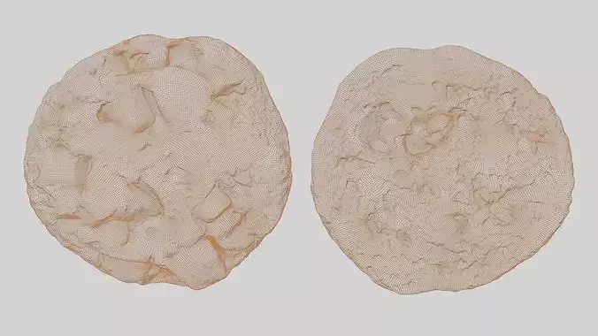 Chocolate Chunk Cookies Photogrammetry 3D Scan Low-poly 3D model 4