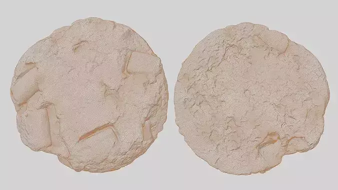 Chocolate Chunk Cookies Photogrammetry 3D Scan Low-poly 3D model 6