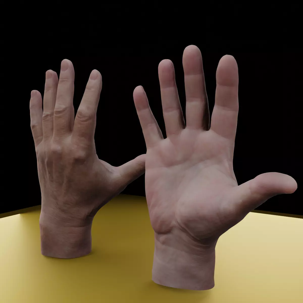 Realistic Male Hands - Fully Textured Photorealistic 3D Model 3D print model