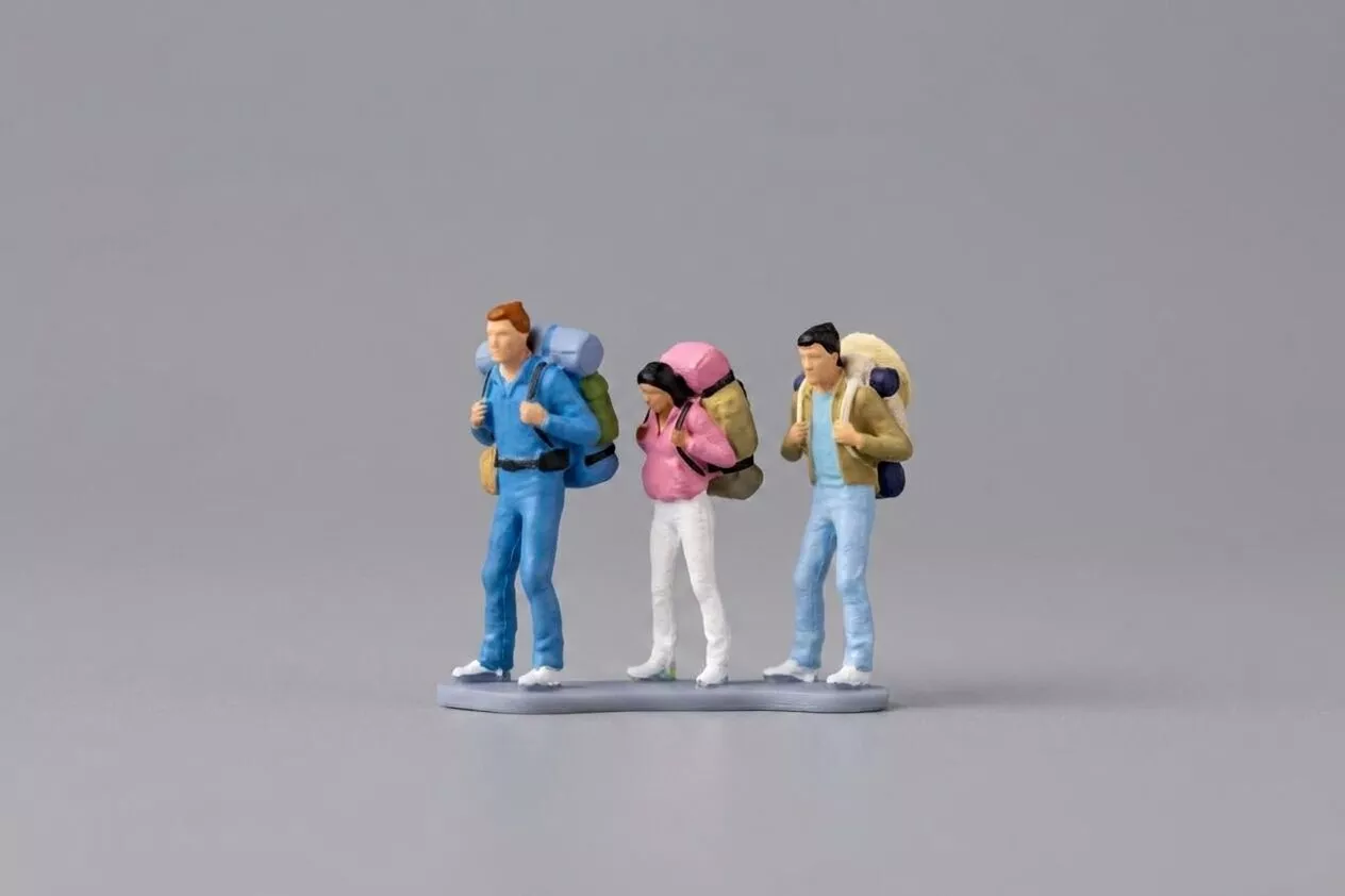 Hiking Group Miniature Figures 3D print model