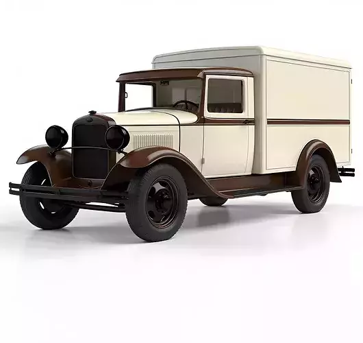 Realistic Vintage 1930s Delivery Panel Truck 3D Model