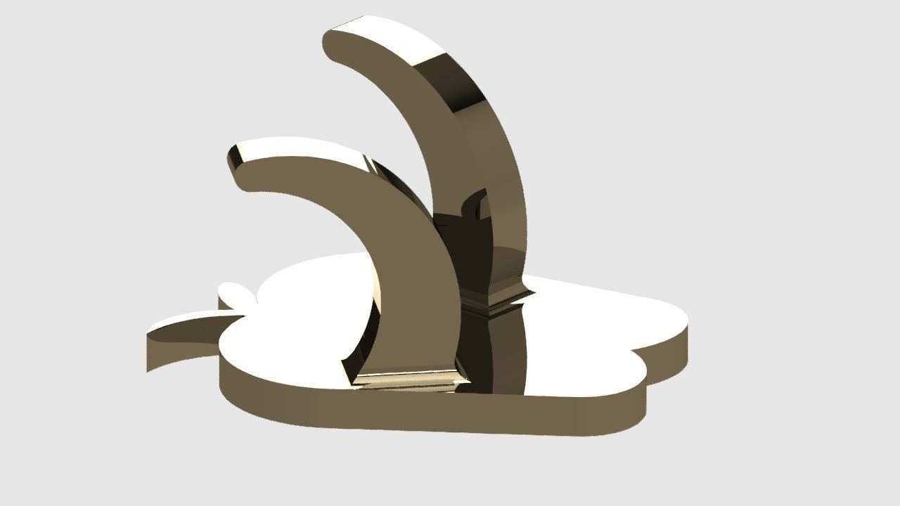 Double Apple Kitchen Hanger 3D print model_0