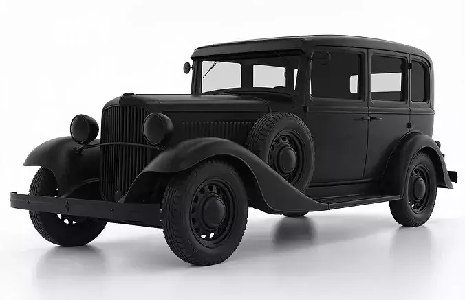 Antique Vintage Noir Sedan 3D Model