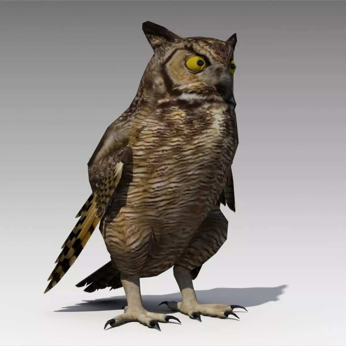 Owl Animated Low-poly 3D model_0