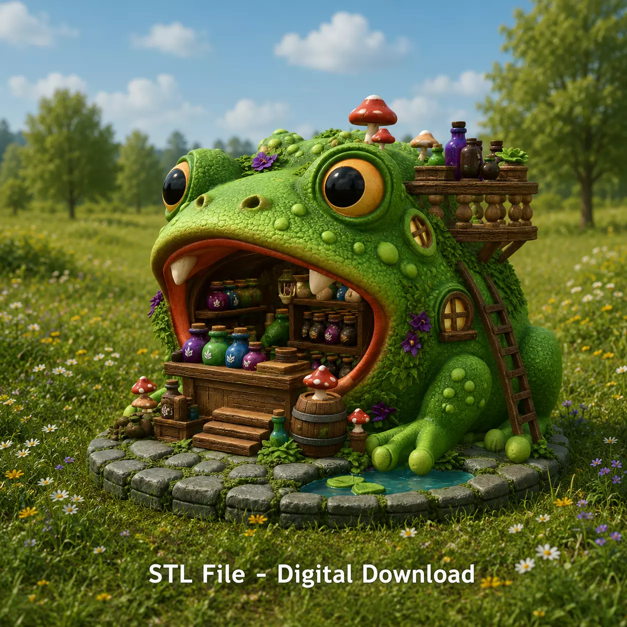 Frog Alchemist Apothecary STL File for 3D Print 3D print model