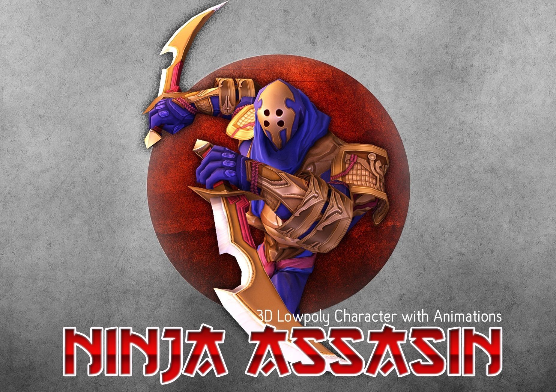 Ninja Assasin Low-poly 3D model