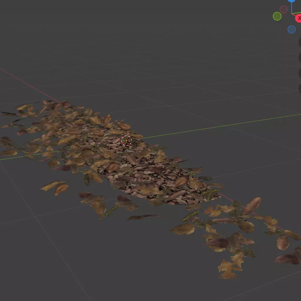 Dead Leaves Low-poly 3D model