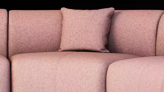 Modern Curved Modular Sectional Sofa Low-poly 3D model 7