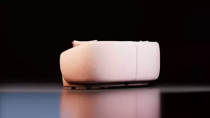 Modern Curved Modular Sectional Sofa Low-poly 3D model 5