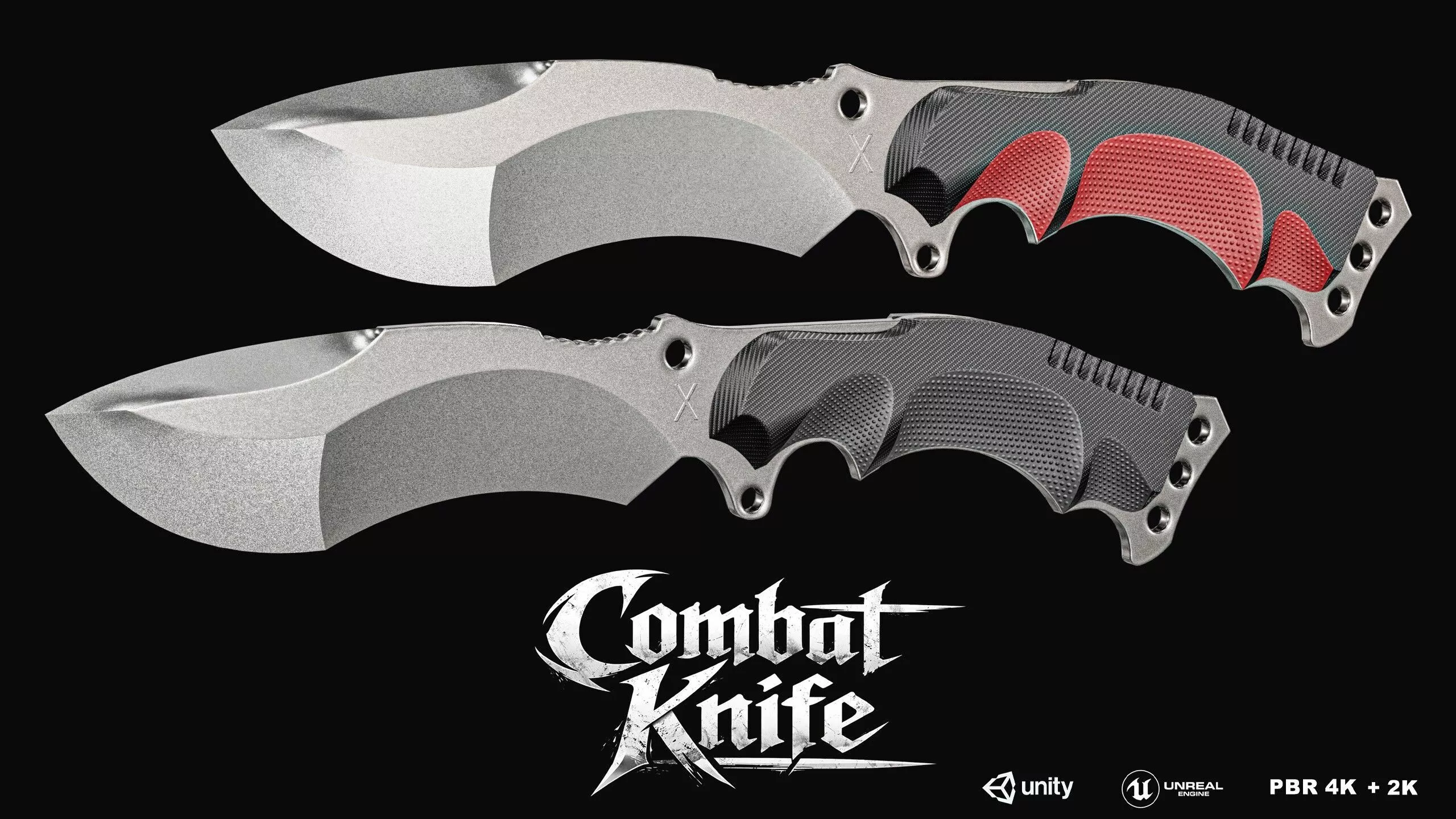 Combat knife Low-poly 3D model