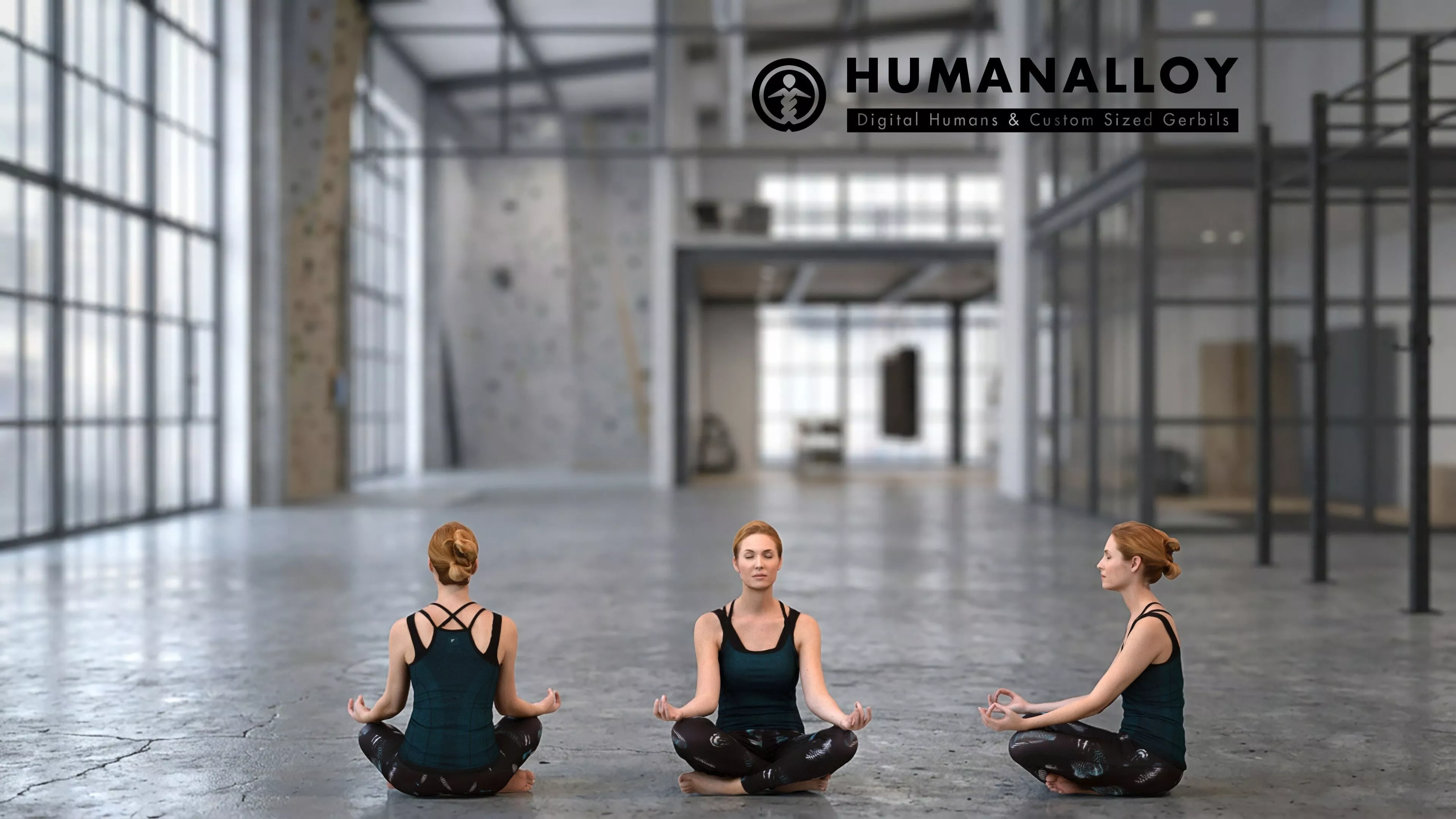 Adult Caucasian woman exercising in athletic wear for sports 3D model