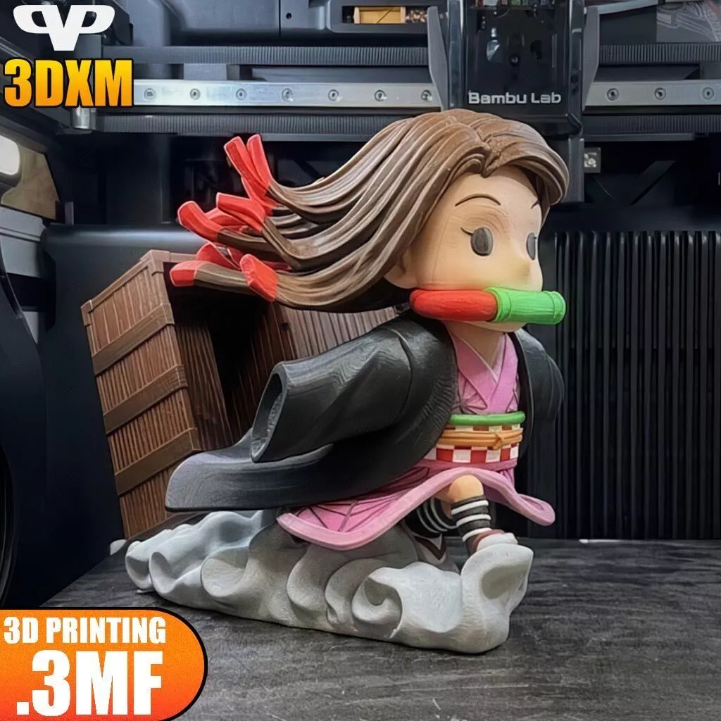 Nezuko Kamado Chibi STL 3MF for 3D Printing ChibiSTL 3D print model