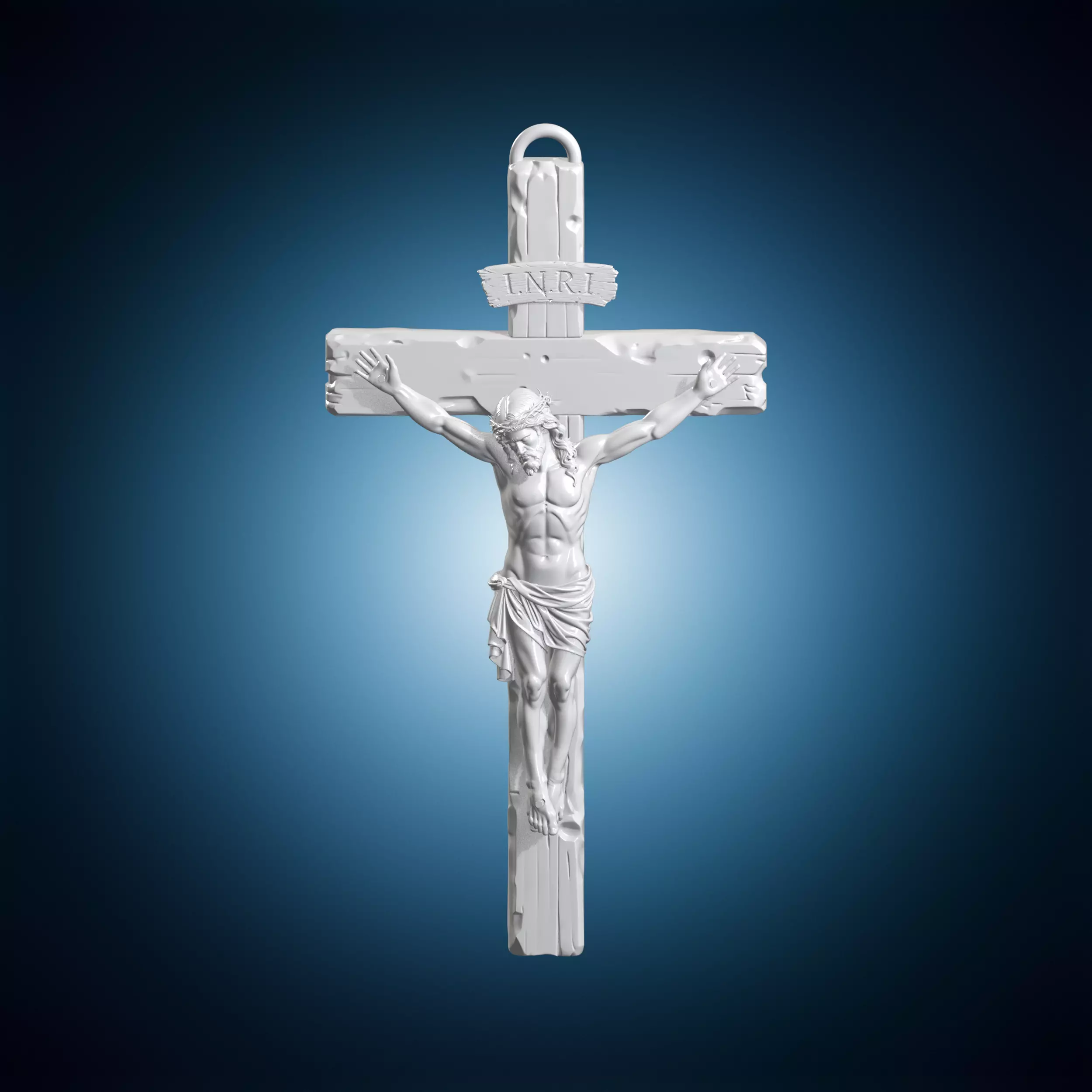 Jesus Cross Crucifix Pendant 3D Print Model 3D print model