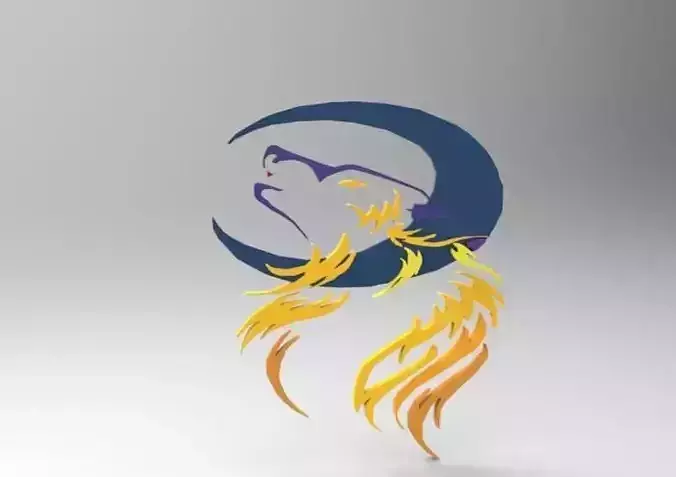 wolf vector 3D print model