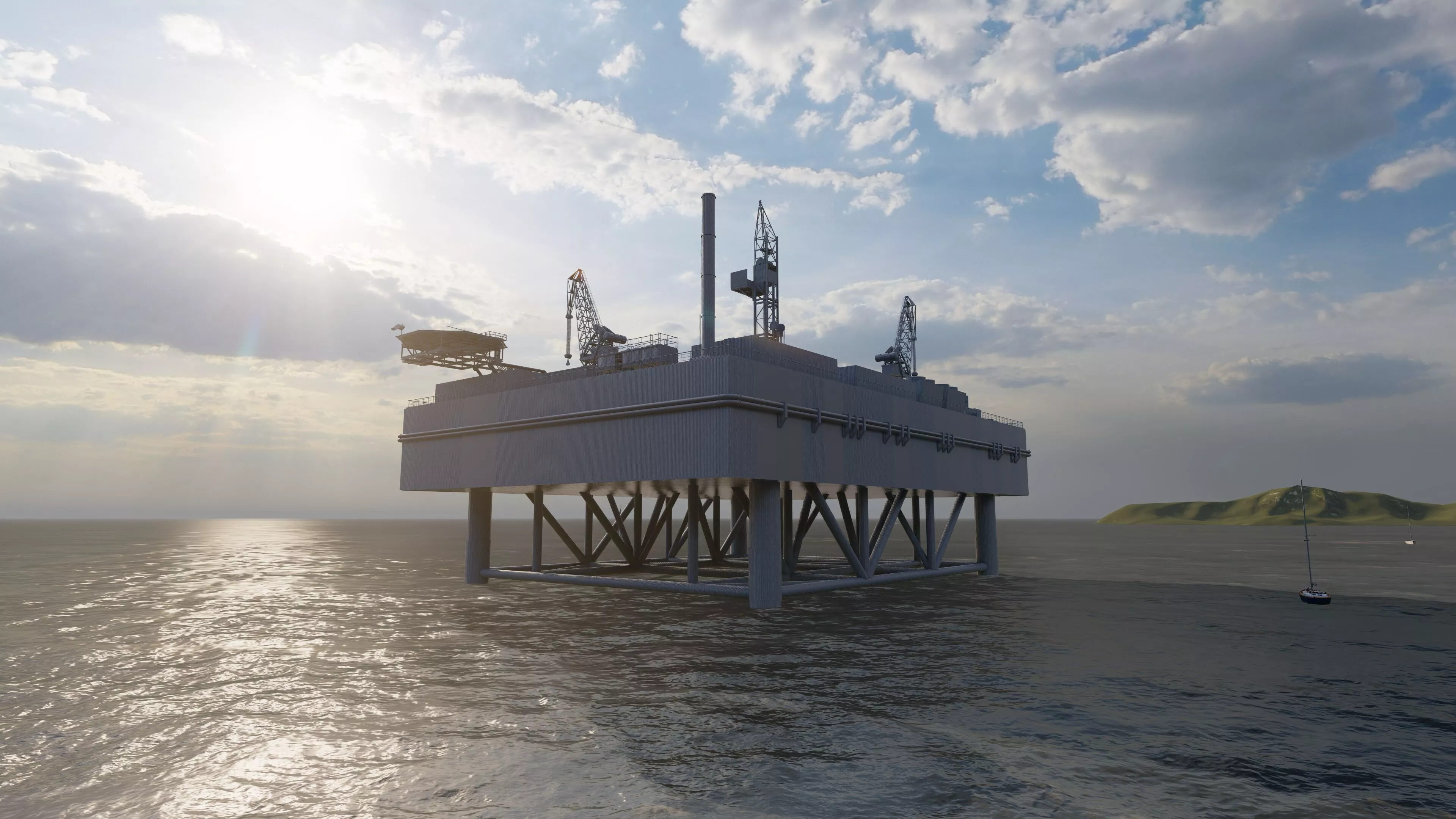 Oil Rig Platform-Complex and Oil Gas Rig 3D model