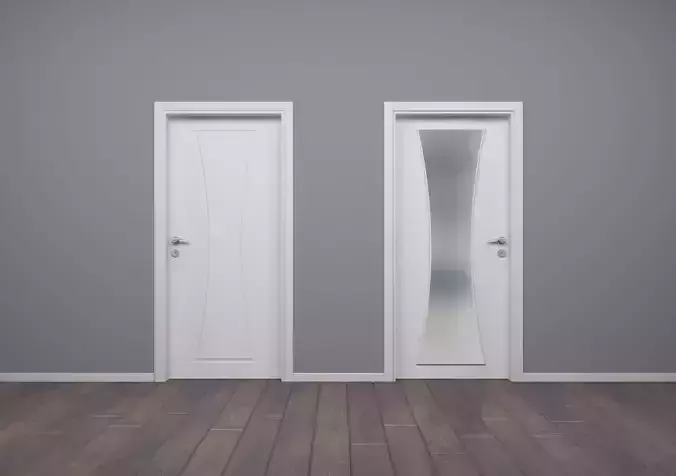 Modern Interior Wood Door - Real Wood UVW Maps -  MUTE 1-1C