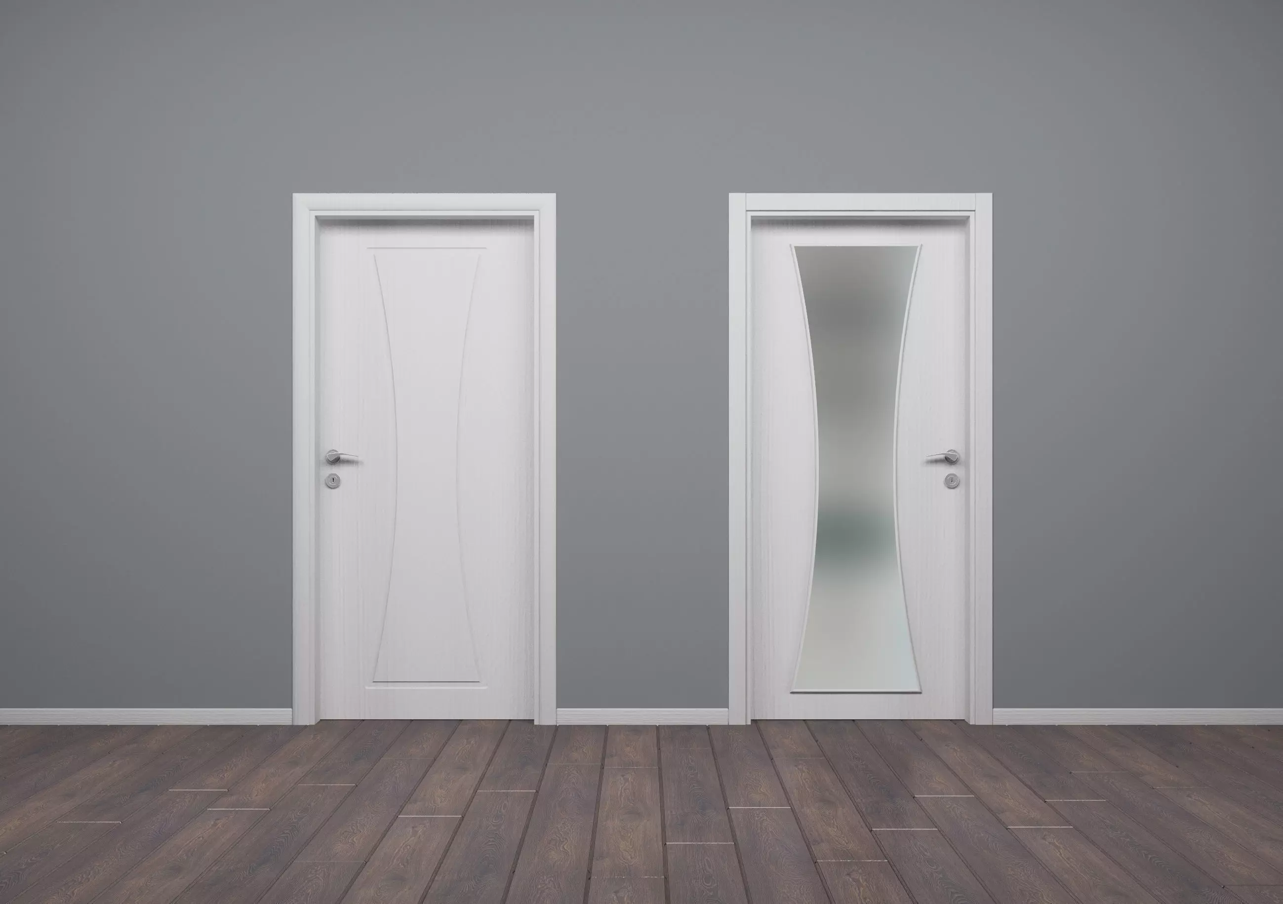 Modern Interior Wood Door - Real Wood UVW Maps - MUTE 1-1C 3D model_0