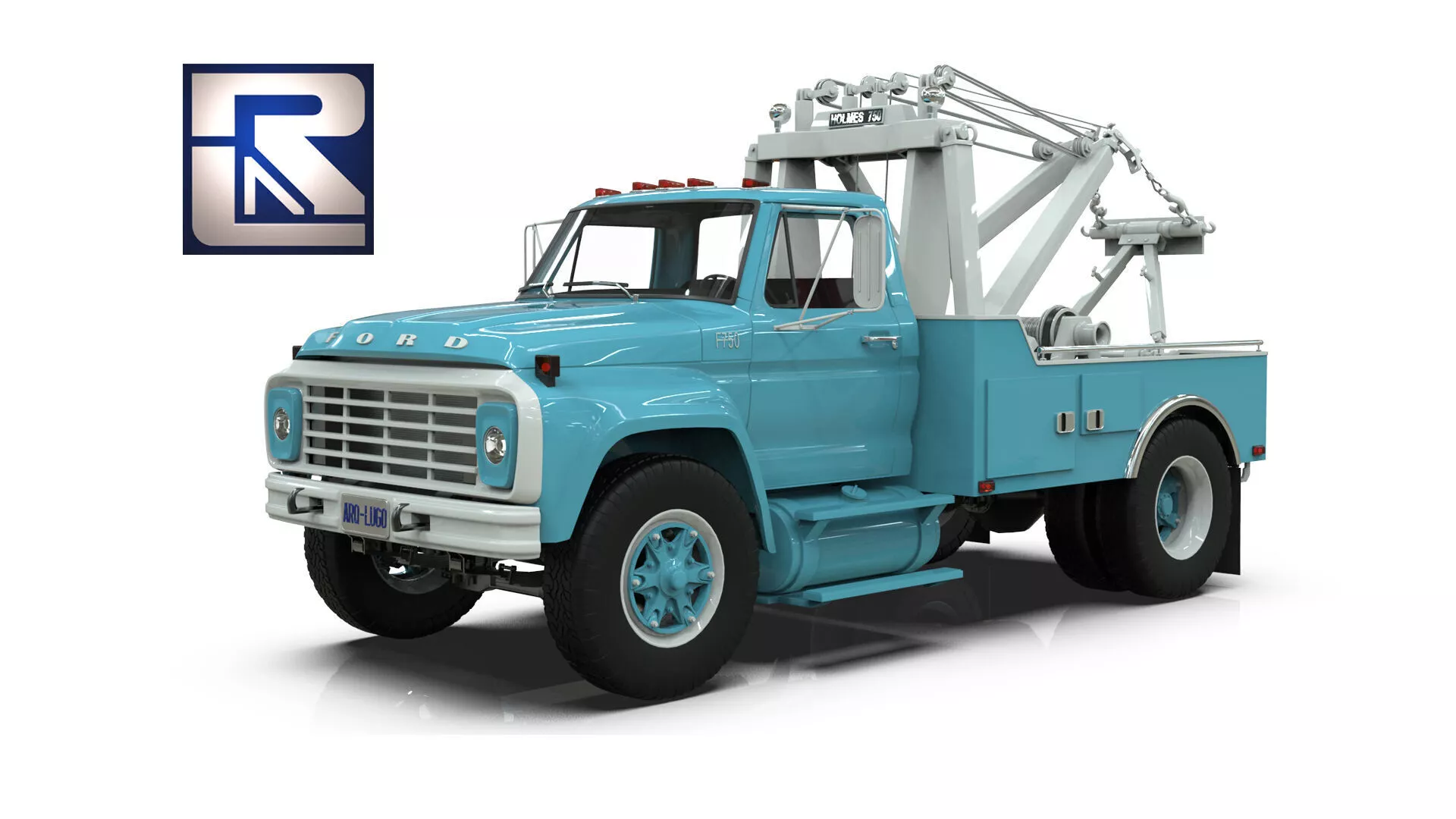 1975 Vintage Single Axle Commercial Tow Truck 3D model