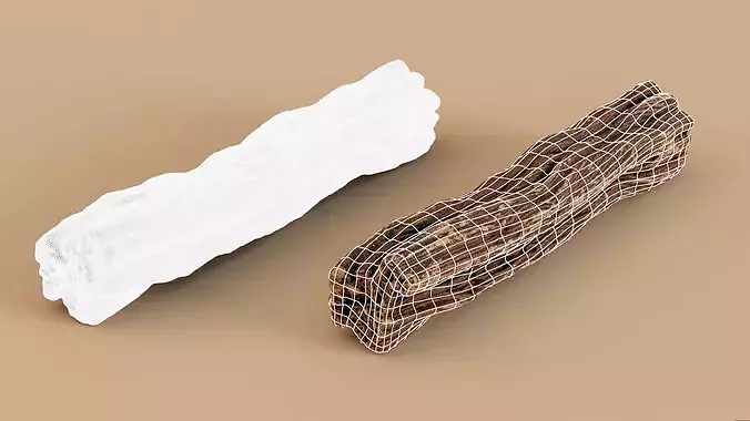 Flaked Chocolate Bar Ripped Crunchy Stick Candy 3D Scan Low-poly 3D model 2