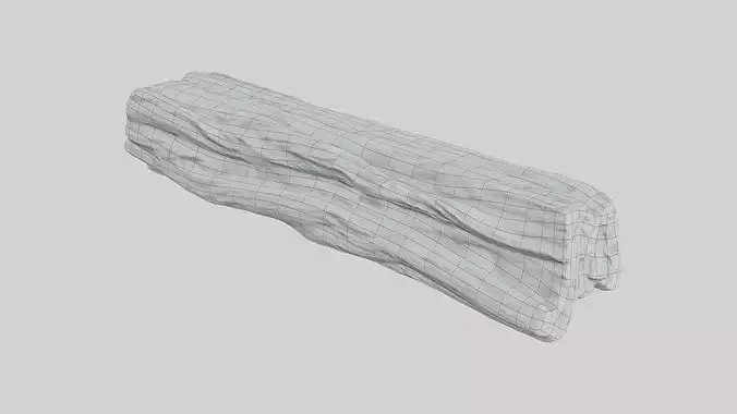 Flaked Chocolate Bar Ripped Crunchy Stick Candy 3D Scan Low-poly 3D model 4