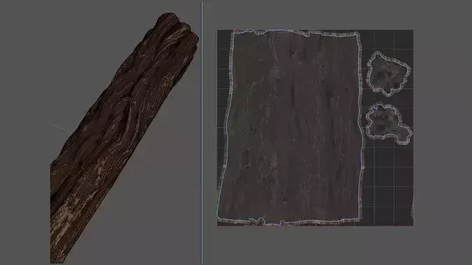 Flaked Chocolate Bar Ripped Crunchy Stick Candy 3D Scan Low-poly 3D model 7