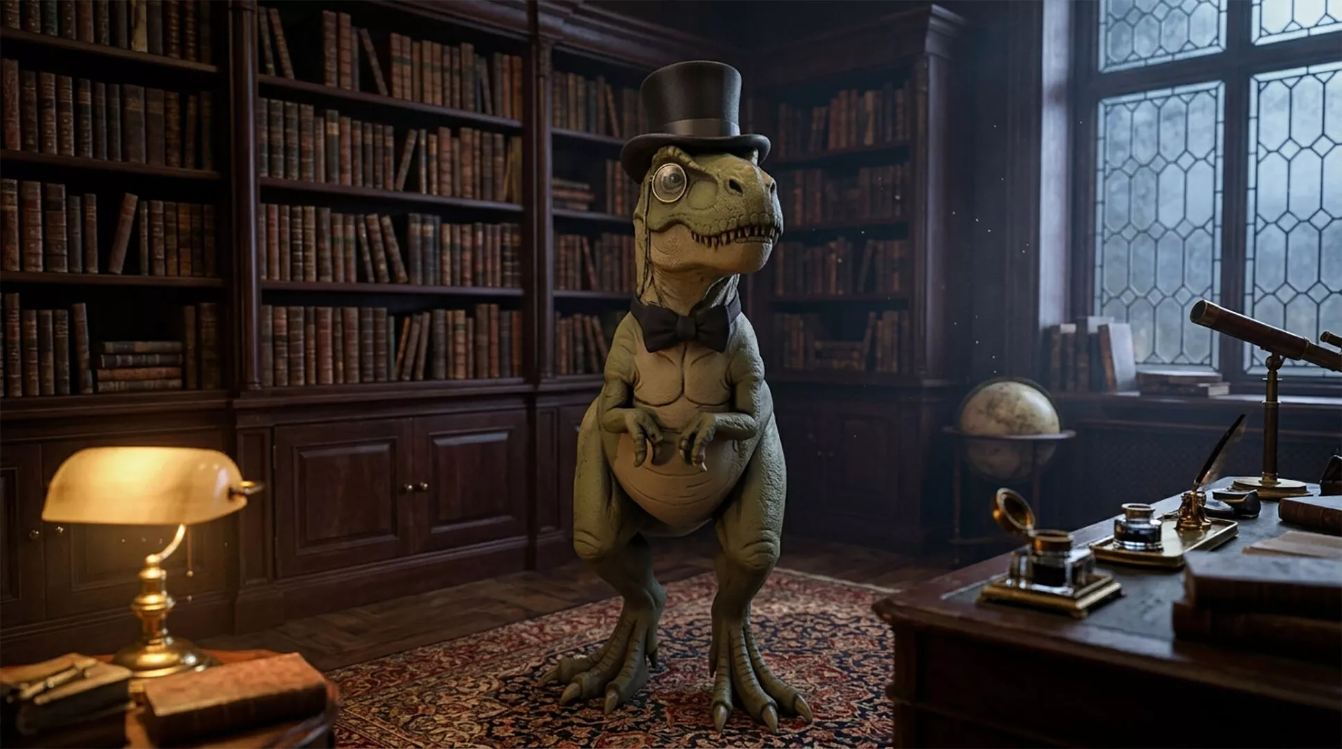 Dapper T-Rex in Top Hat 3D Printable Miniature Figurine 3D print model