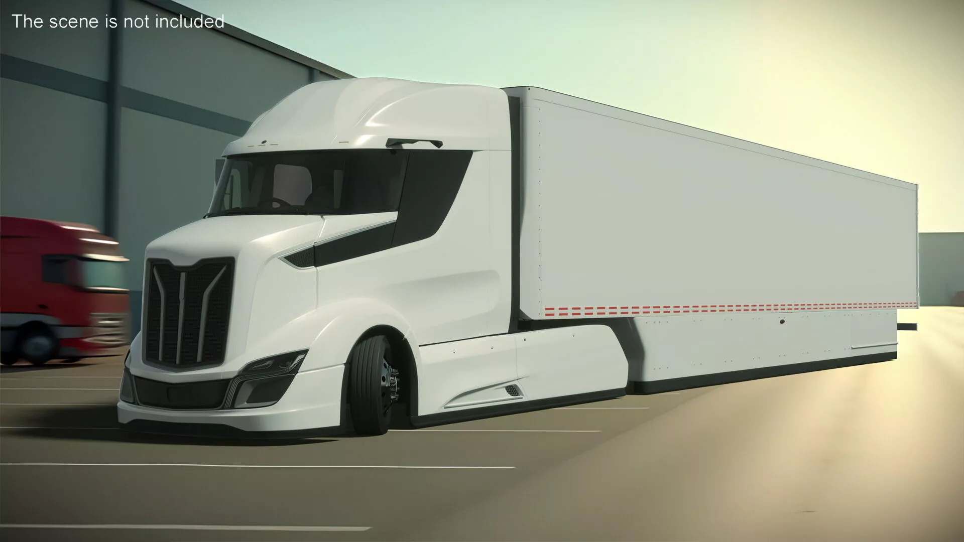 Advanced Long Haul Truck and Trailer Rigged for Maya 3D model