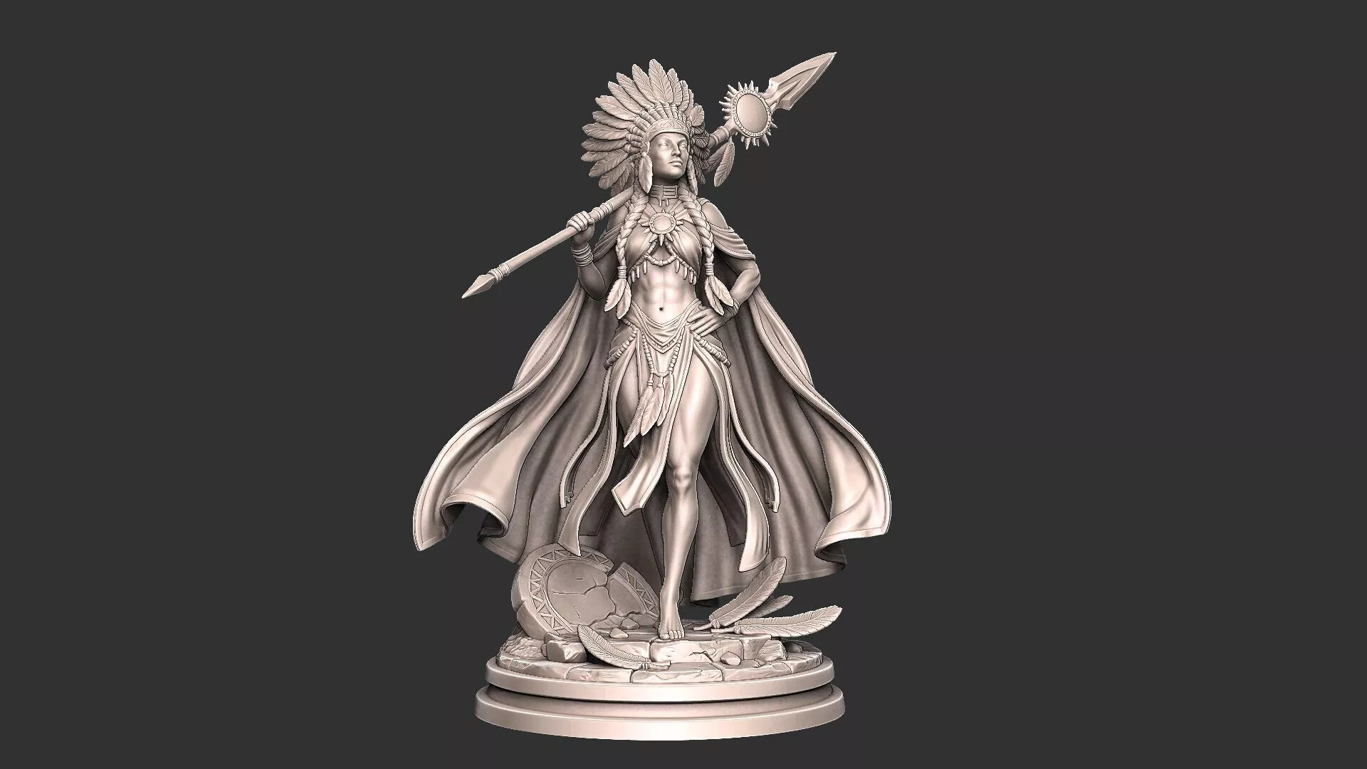 Amara - Human Cleric Sun Priestess DnD Vol 3 Miniature STL 3D print model
