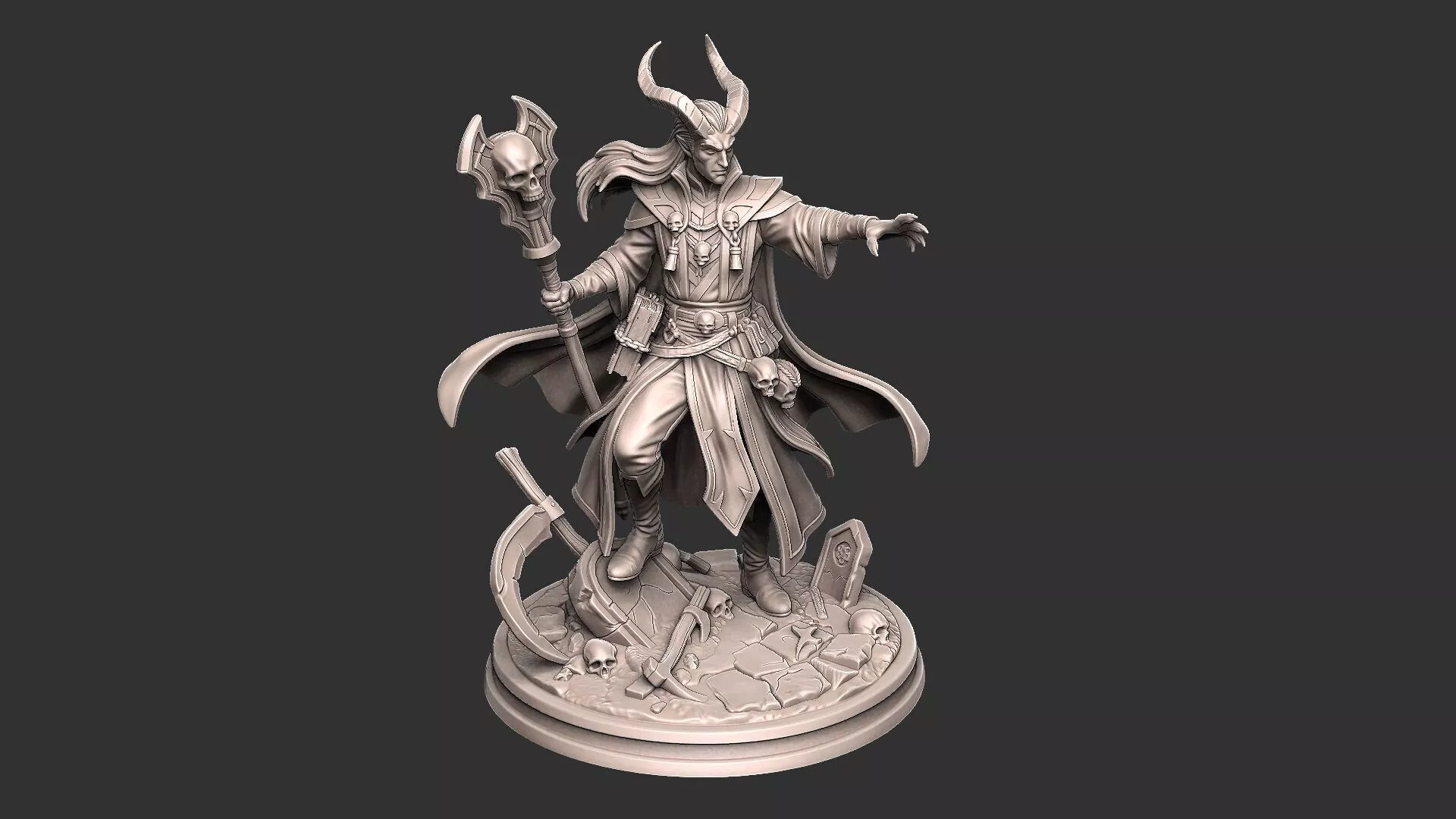 Zarveth Soulbinder - Tiefling Necromancer Warlock 3D print model