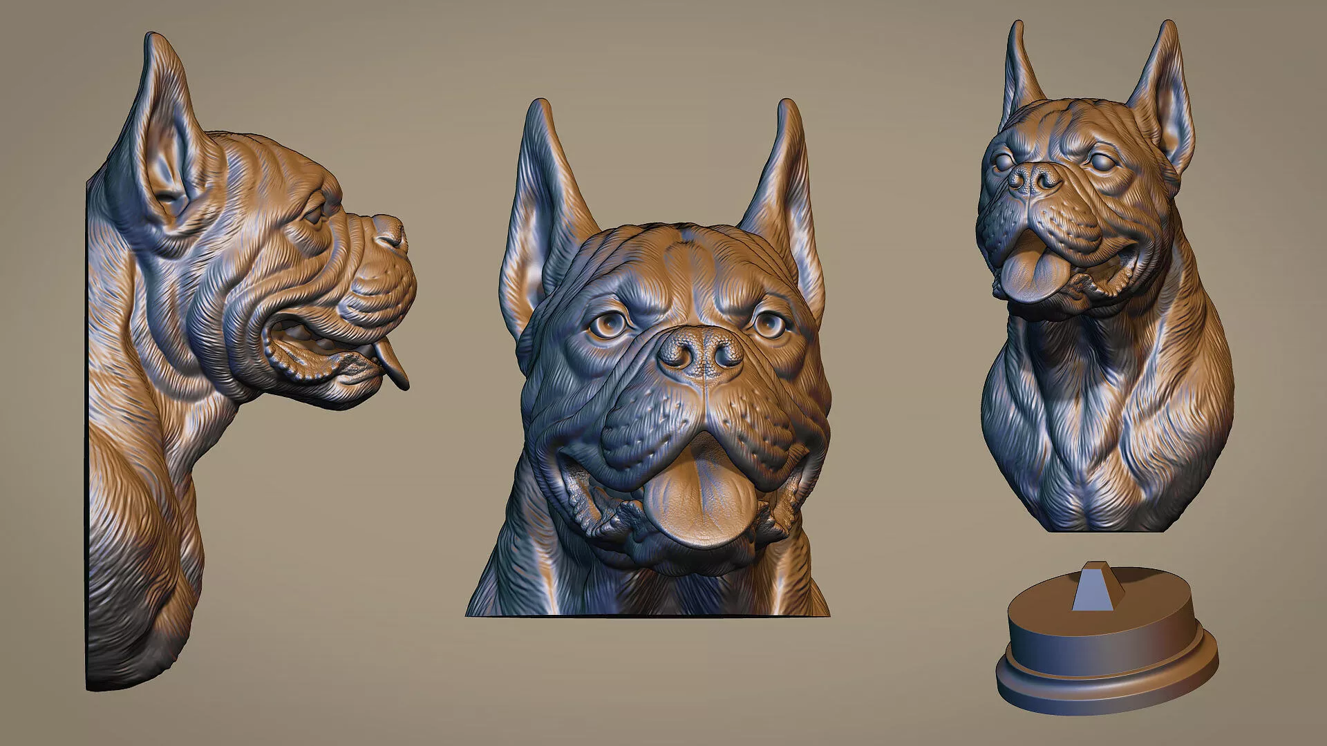 Deutscher Boxer dog 3D print model