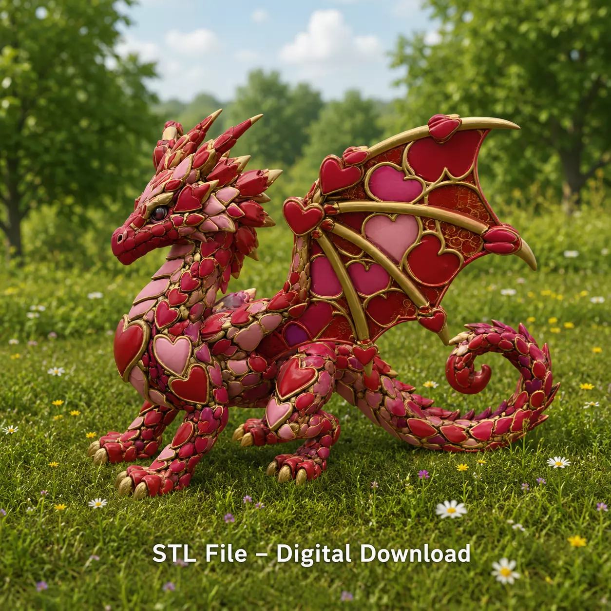 Heartwing Dragon STL File for 3D Print 3D print model