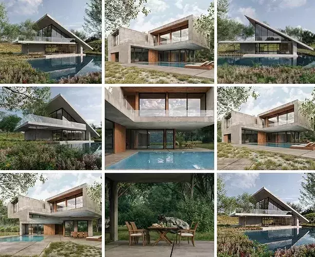 Photorealistic Modern Villa Exteriors Pack