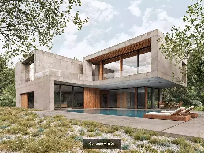 Photorealistic Modern Villa Exteriors Pack 2