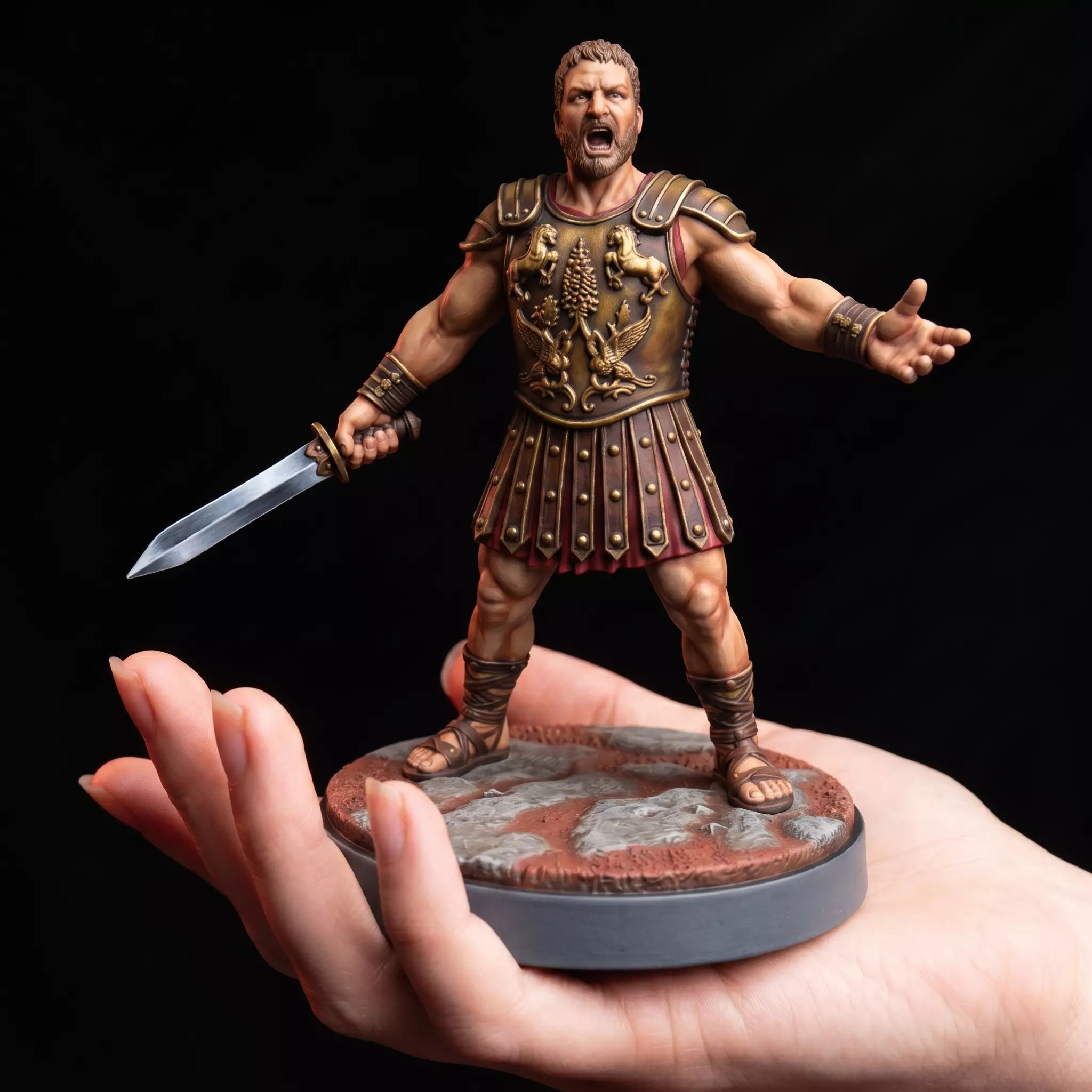 Roman General Battle Cry Ancient Gladiator Legend 28mm 32mm 75mm 3D print model