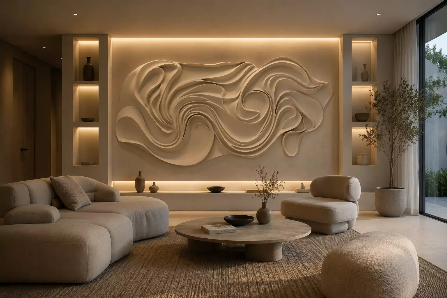 Modern Abstract Wall Panel Relief CNC Architectural Decor 3D print model