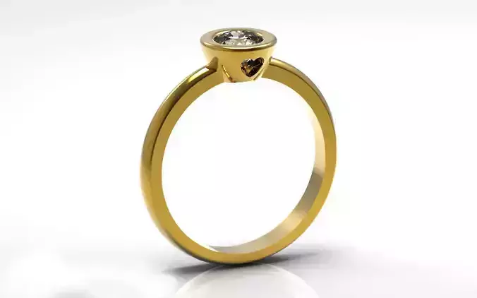 Simple Heart Engagement Ring 3D print model