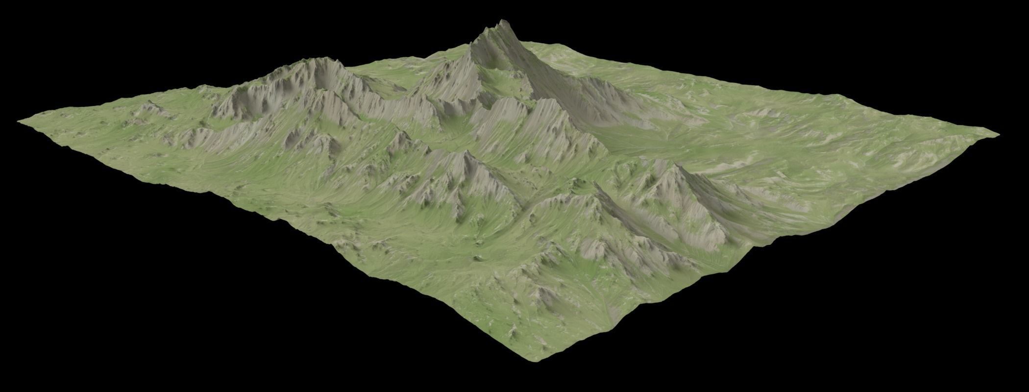 VR Ready Mountain Low-poly 3D model_2