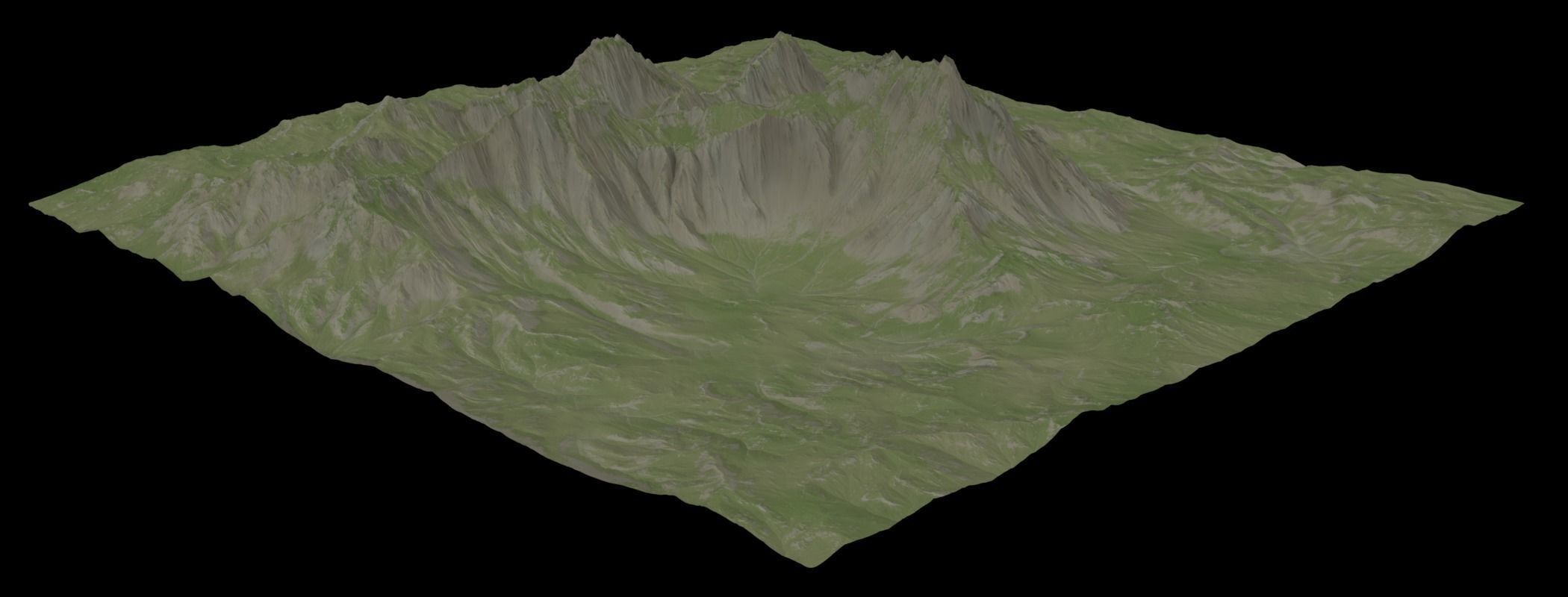 VR Ready Mountain Low-poly 3D model_0