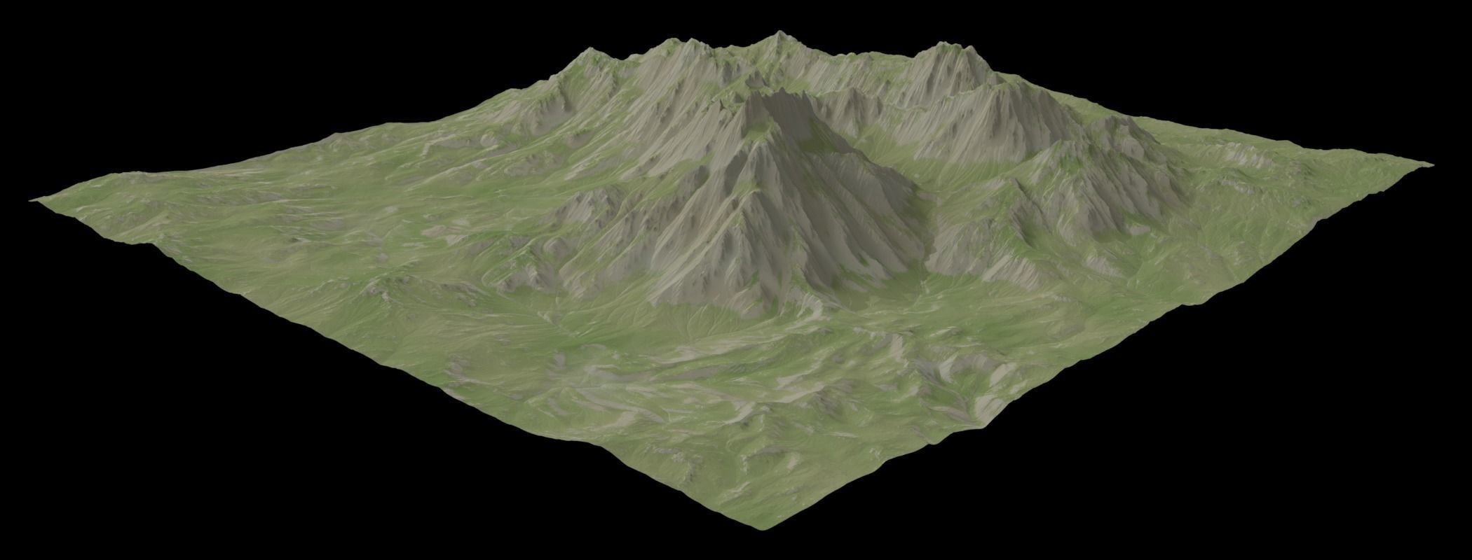 VR Ready Mountain Low-poly 3D model_3