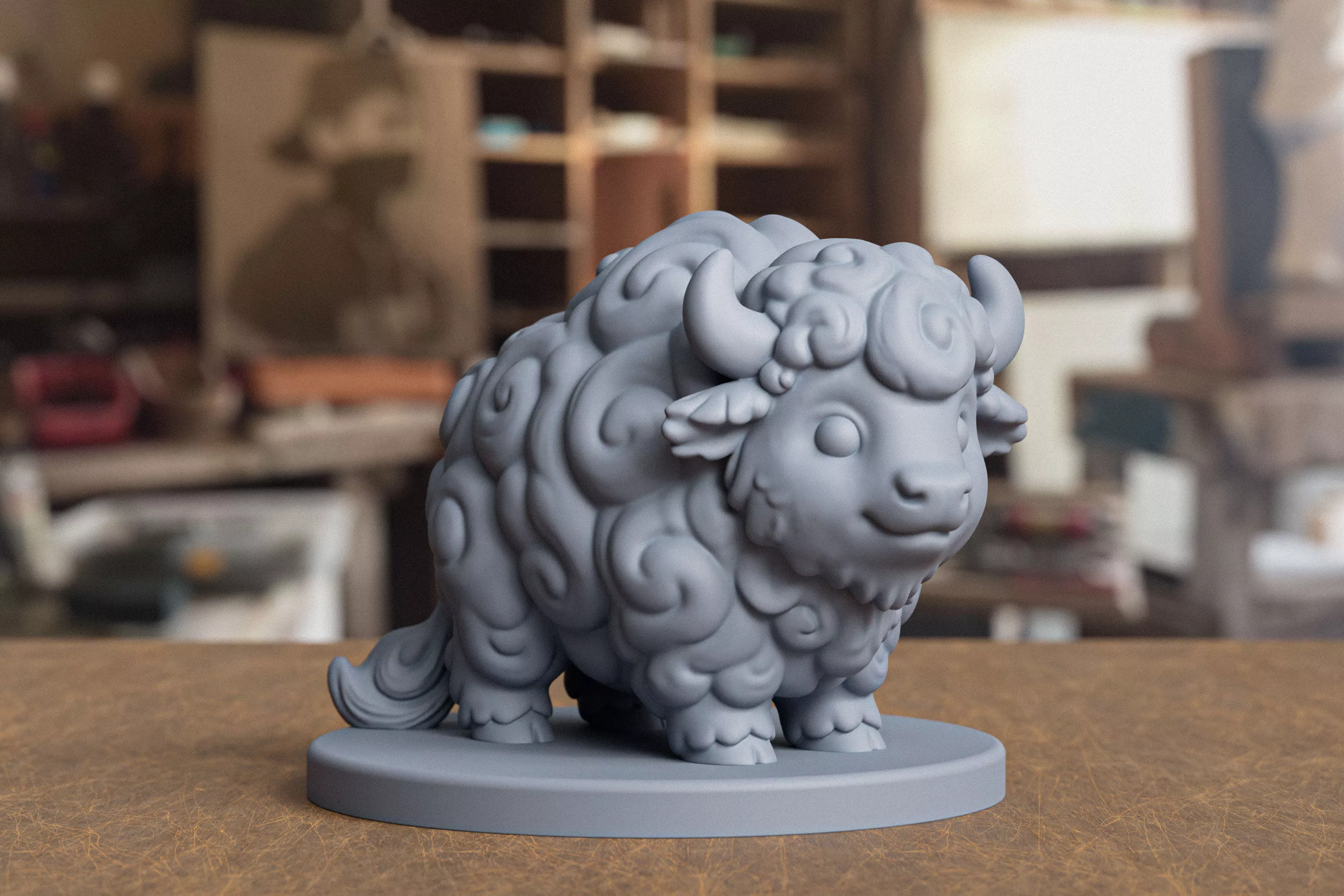 Stylized Baby Bison 3D print model