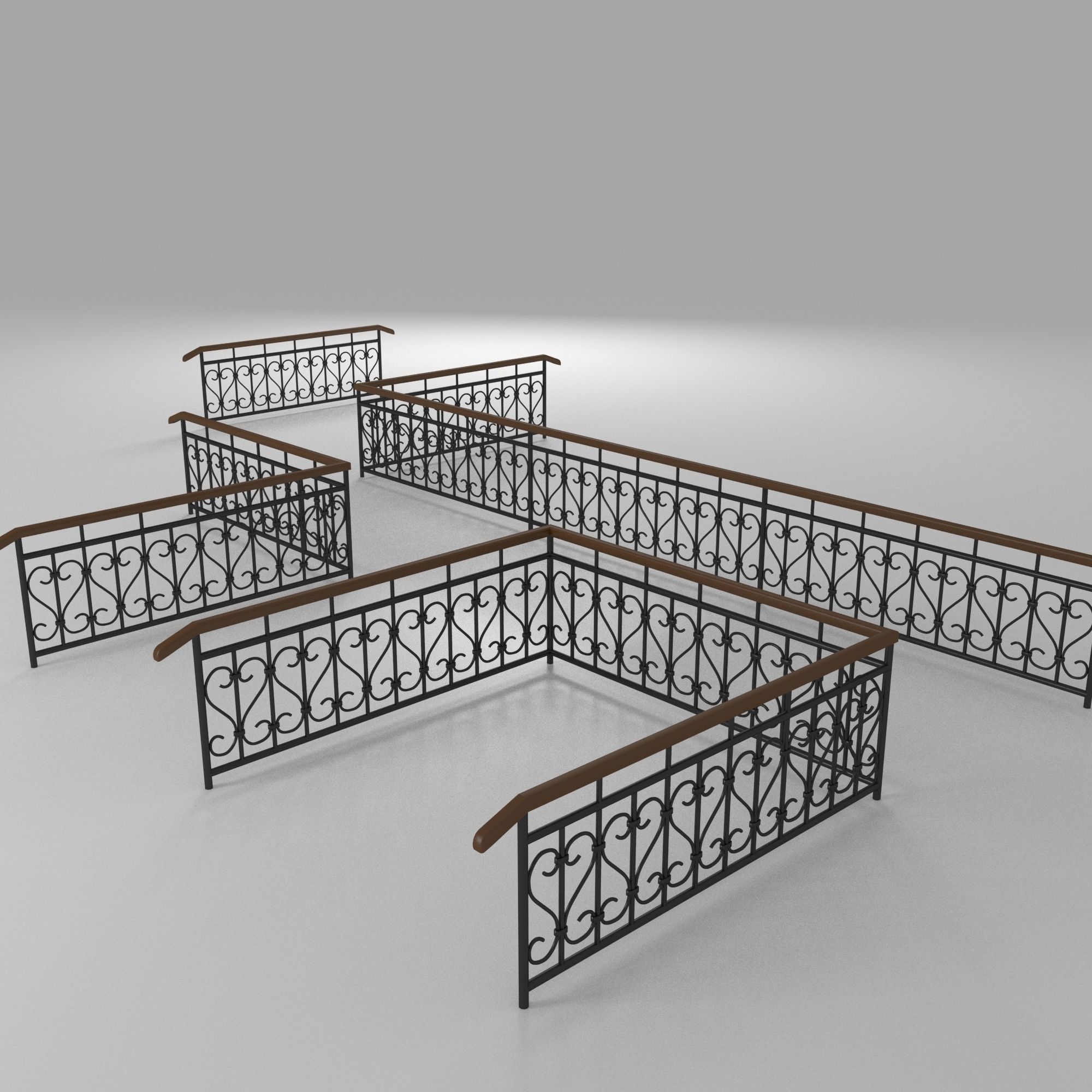 Fence with railings