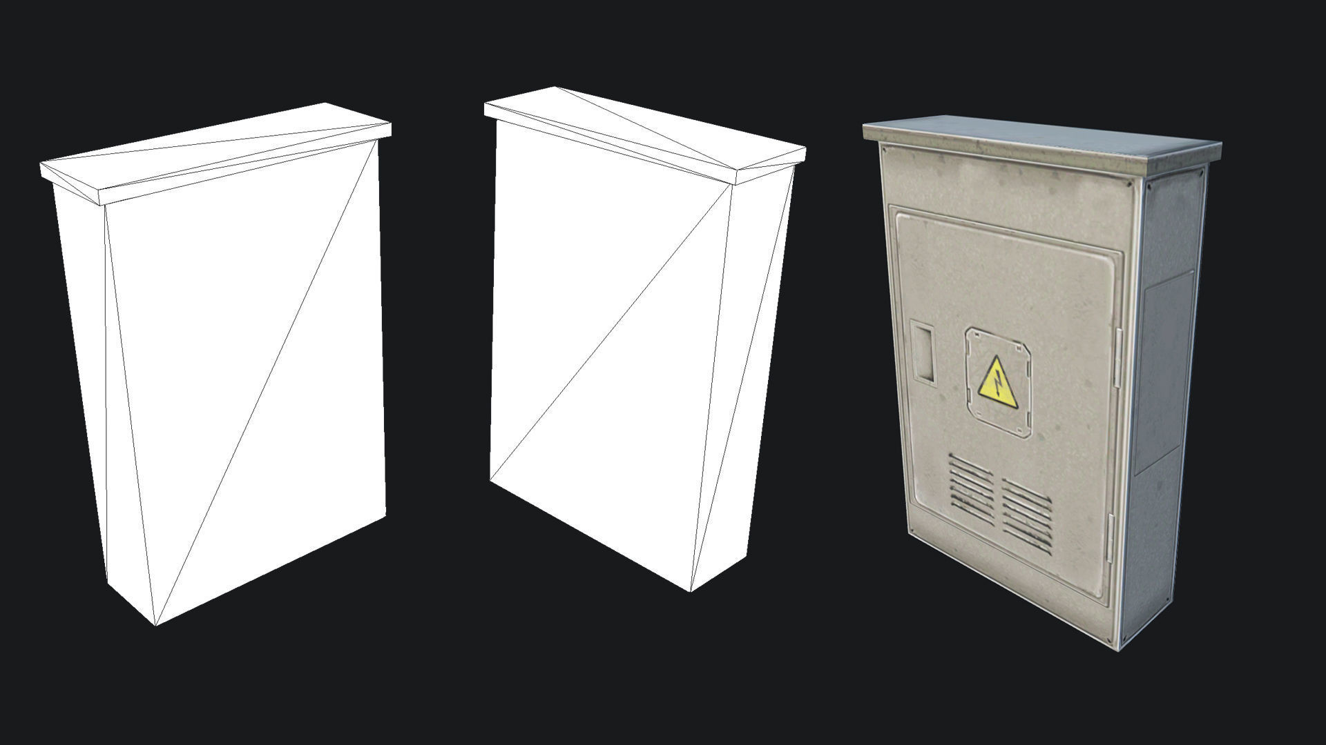 Utility Box Low-poly 3D model_1