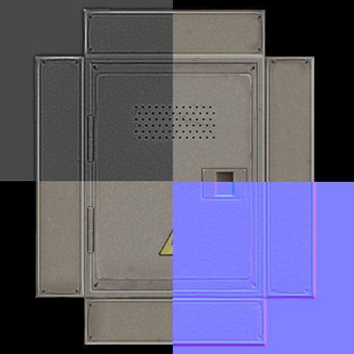 Utility Box Low-poly 3D model_2