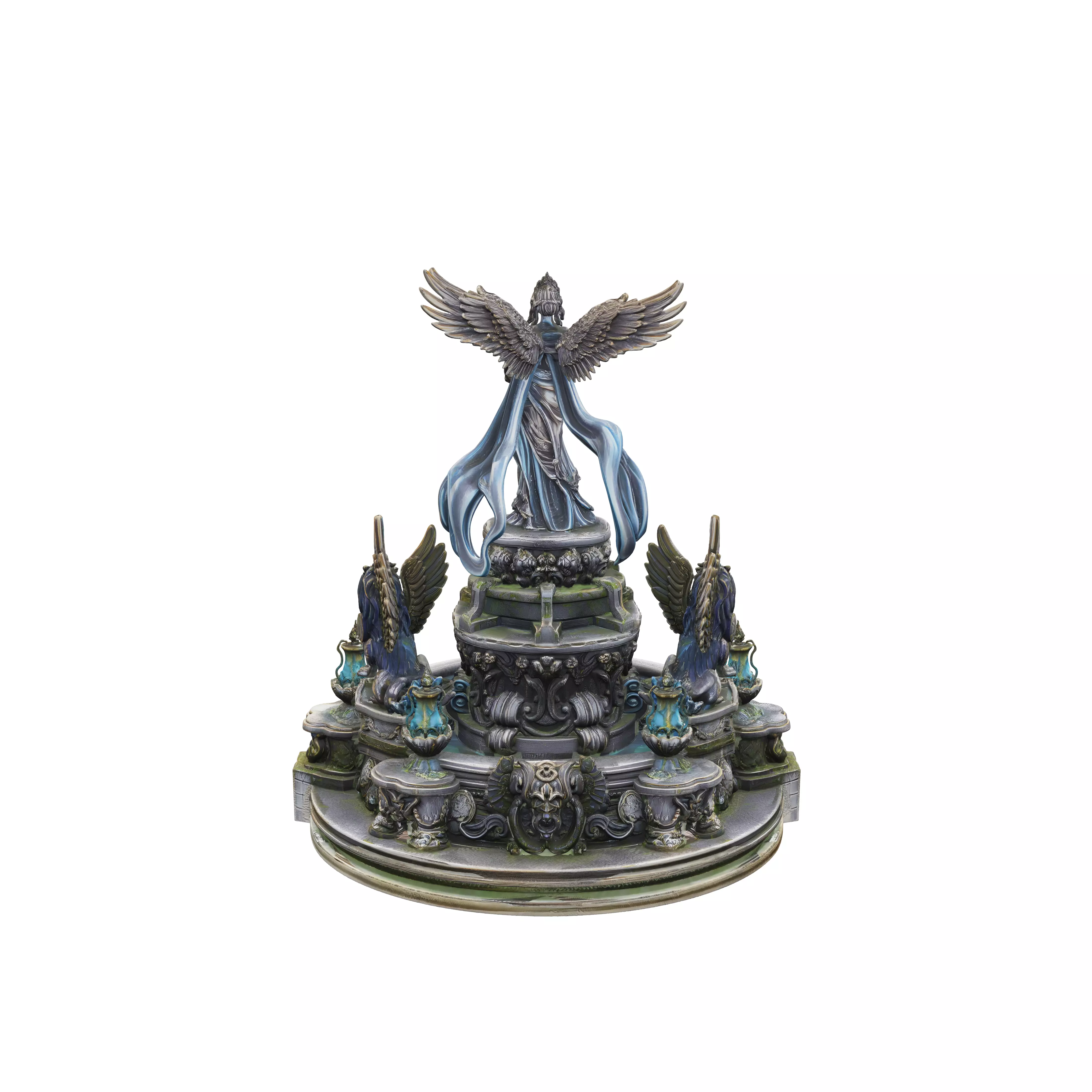 Celestial Fountain of the Winged Guardian 3D model