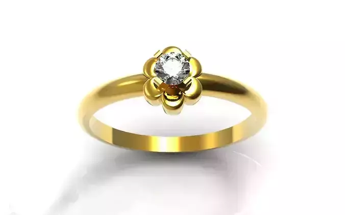 Simple Floral Engagement Ring