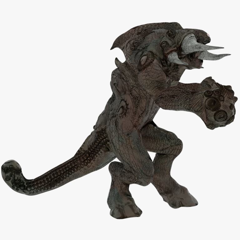 Creature toy dinosaur with claws Low-poly 3D model