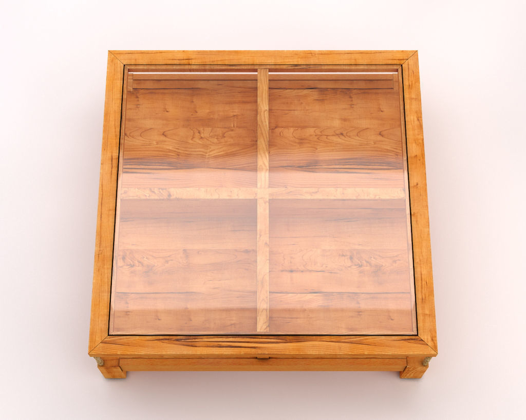 LOUNGE TABLE---Double support in wood and glass 3D model_14