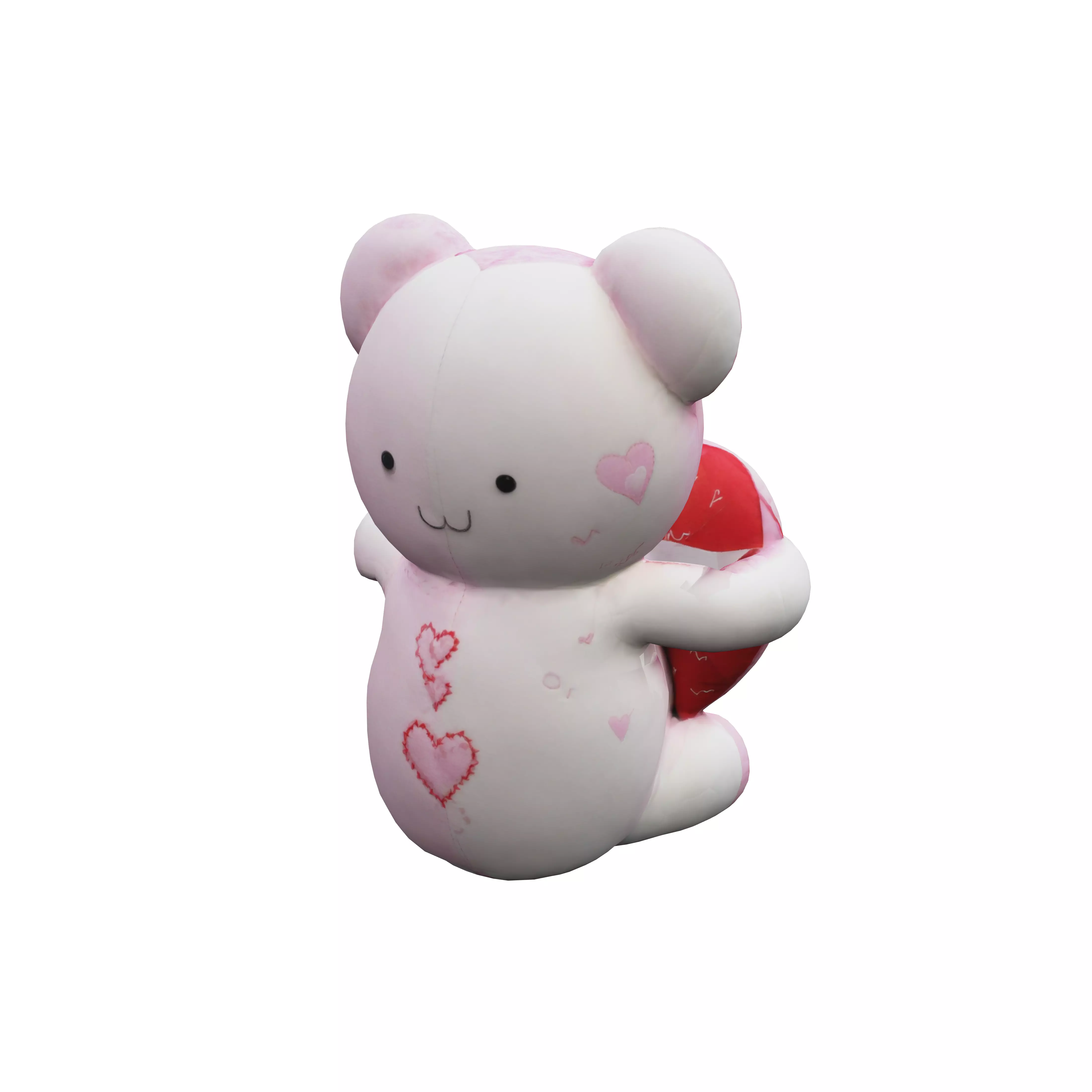 Cute Plushie Big hug Heart M E S H Y Stitched on Heart valenti 3D model