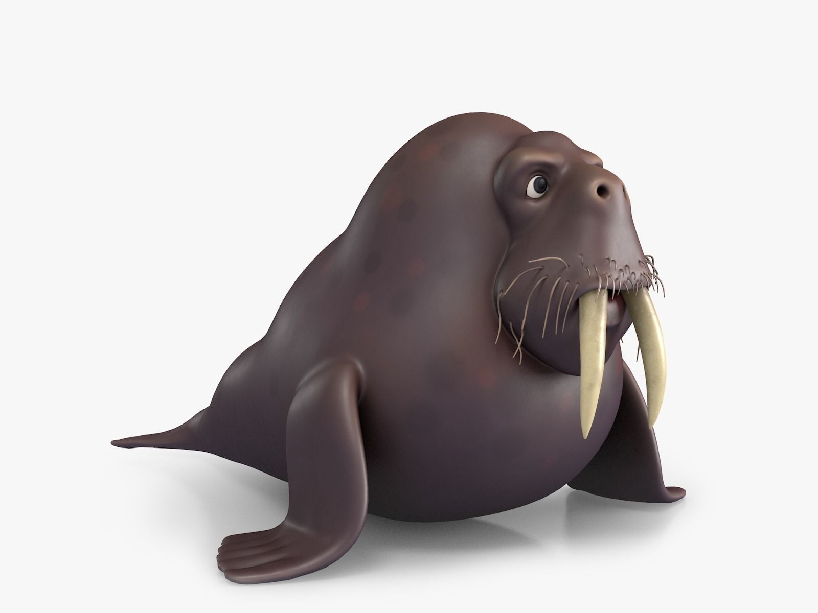Cartoon Walrus Low-poly 3D model_0